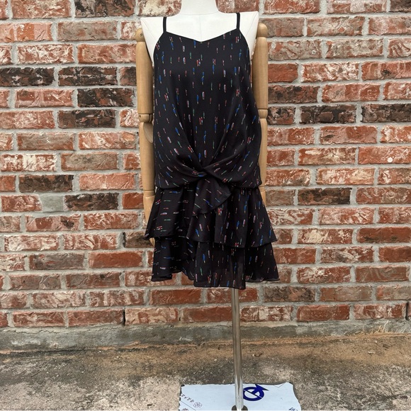 SOLD ELSEWHERE Farm Rio black patterned ruffled dress / S - Picture 11 of 16